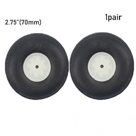 Szín: 70mm - 1pár Hot Sale Fekete Tartozékok Gumi PU farokkerék műanyag agy RC repülőgép csere repülőgép