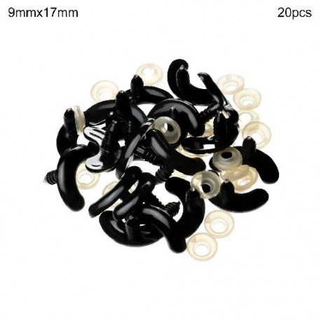 Szín: 9mmx17mm - Kiváló minőségű Medve Állattartozékok 17/24/30mm Műanyag Babák Barkács Eszközök Szem