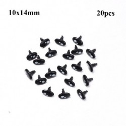 Szín: 10x14mm - 20db 9-16mm fekete barkácsjátékok gyerekeknek Biztonsági szemek plüss baba kiegészítők fehér medve