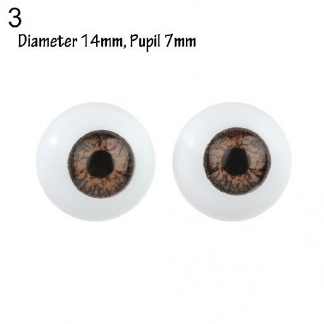 Szín: 3 - Doll Activity Eyes Doll Eye kiegészítők szempillákkal Doll Rolling Eyeballs Simulation Active Eyeball DIY Doll