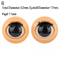 Szín: 6 - Doll Activity Eyes Doll Eye kiegészítők szempillákkal Doll Rolling Eyeballs Simulation Active Eyeball DIY Doll