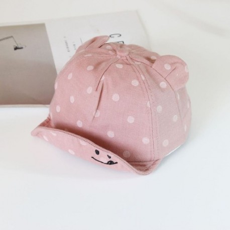 Szín: rózsaszín - Új Panama sapka lányok fiúk szabadtéri baba baseball sapka Nyúl fülsapka pont strandsapkák gyermekek