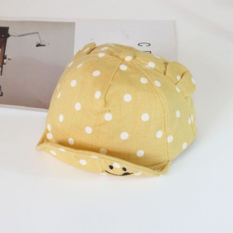 Szín: sárga - Új Panama sapka lányok fiúk szabadtéri baba baseball sapka Nyúl fülsapka pont strandsapkák gyermekek