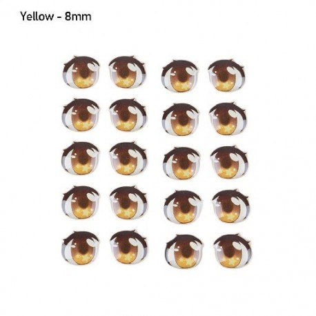 Szín: sárga - 8 mm - Matricák Sárga/Rózsaszín/Kék Csillagok Rajzfilm Szemmatricák Anime Figura Baba Arc Orgonaragasztó