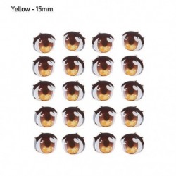 Szín: sárga - 15 mm - Matricák Sárga/Rózsaszín/Kék Csillagok Rajzfilm Szemmatricák Anime Figura Baba Arc Orgonaragasztó