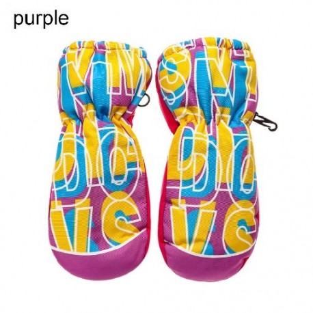 Szín: lila - Téli Gyerekek Fiúk Lányok Rajzfilm Csúszásmentes Sport Ujjatlan Vastag Meleg Vízálló Gyerek Síkesztyűk