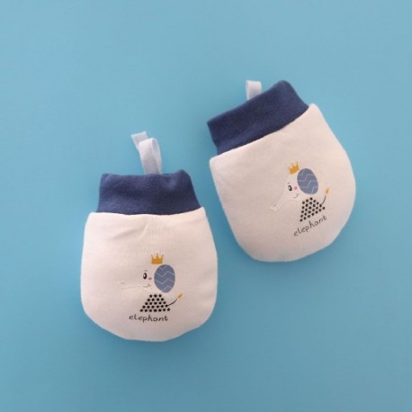 Szín: tibeti kék - Téli tiszta pamut újszülött csecsemőkesztyűk karcolásgátló húzózsinóros ujjatlanok