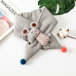 Szín: szürke - Gyermek puha aranyos meleg vastagodó sál Kötött vállpántos kötött sálak Rajzfilm kendők