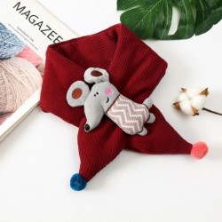 Szín: borvörös - Gyermek puha aranyos meleg vastagodó sál kötött előke Kötött sálak Rajzfilm kendők