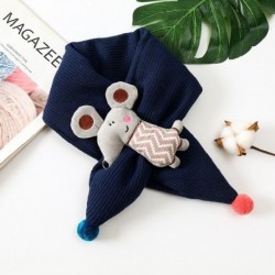 Szín: sötétkék - Gyermek puha aranyos meleg vastagodó sál kötött előke Kötött sálak Rajzfilm kendők