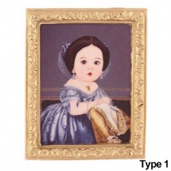 Szín: 1-es típus - 1:12 Méret Mini Bútor Gyerek Játékok Retro keret Babák Kiegészítők Babaház Olajfestmény Miniatűr