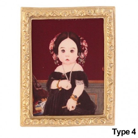 Szín: 4-es típus - 1:12 Méret Mini Bútor Gyerek Játékok Retro keret Babák Kiegészítők Babaház Olajfestmény Miniatűr