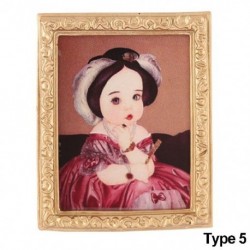 Szín: 5-ös típus - 1:12 Méret Mini Bútor Gyerek Játékok Retro keret Babák Kiegészítők Babaház Olajfestmény