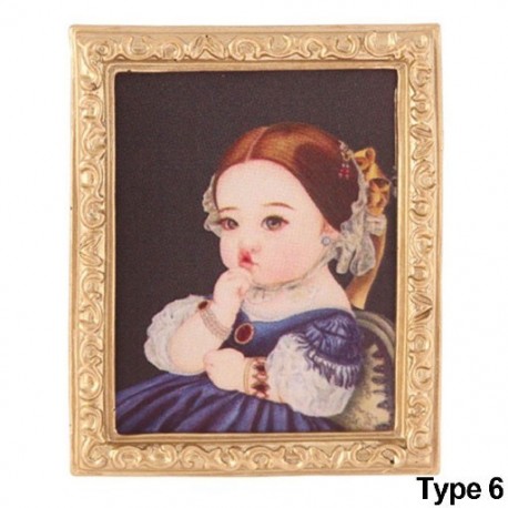 Szín: 6-os típus - 1:12 Méret Mini Bútor Gyerek Játékok Retro keret Babák Kiegészítők Babaház Olajfestmény Miniatűr