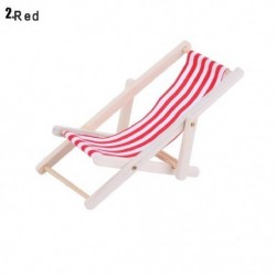 Piros szín - Lakberendezés Nappali Kiegészítők Napozójáték baba Miniatűr bútor Összecsukható csíkos fedélzet