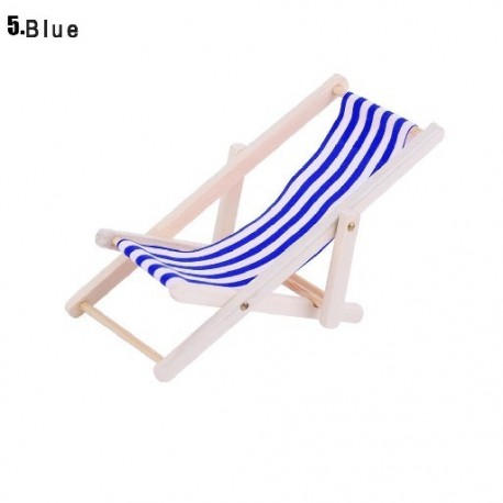 Szín: kék - Lakberendezés Nappali Kiegészítők Napozó játékbaba Miniatűr bútor Összecsukható csíkos fedélzet