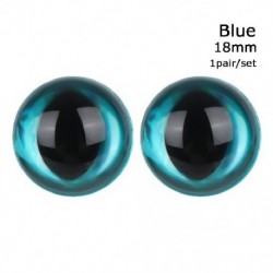 Szín: kék - 1 pár Magic Color DIY babajáték macskaszemek szempillákkal kitömött állatkellékek 3D szemek
