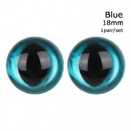 Szín: kék - 1 pár Magic Color DIY babajáték macskaszemek szempillákkal kitömött állatkellékek 3D szemek