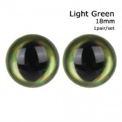 Szín: világos zöld - 1 pár Magic Color DIY babajáték macskaszemek szempillákkal kitömött állatkellékek 3D szemek