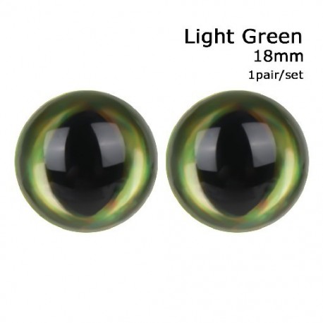 Szín: világos zöld - 1 pár Magic Color DIY babajáték macskaszemek szempillákkal kitömött állatkellékek 3D szemek