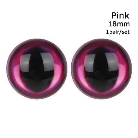 Szín: rózsaszín - 1 pár Magic Color DIY babajáték macskaszemek szempillákkal kitömött állatkellékek 3D szemek