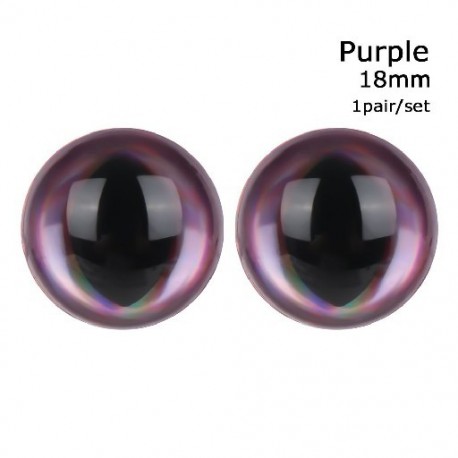 Szín: lila - 1 pár Magic Color DIY babajáték macskaszemek szempillákkal kitömött állatkellékek 3D szemek