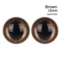 Szín: barna - 1 pár Magic Color DIY babajáték macskaszemek szempillákkal kitömött állatkellékek 3D szemek