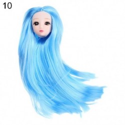 Szín: 10 - 1/6 BJD babafej aranybarna fekete hosszú hajjal 30 cm-es babaízülethez 3D szemekhez, barkácsoláshoz való