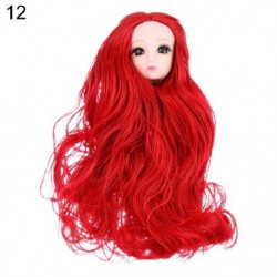 Szín: 12 - 1/6 BJD babafej aranybarna fekete hosszú hajjal, 30 cm-es babaízülethez 3D szemekhez, barkácsoláshoz való