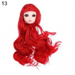 Szín: 13 - 1/6 BJD babafej aranybarna fekete hosszú hajjal 30 cm-es babaízülethez 3D szemekhez, barkácsoláshoz való