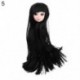 Szín: 5 - 1/6 BJD babafej aranybarna fekete hosszú hajjal 30 cm-es babaízülethez 3D szemekhez, barkácsoláshoz való