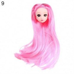 Szín: 9 - 1/6 BJD babafej aranybarna fekete hosszú hajjal, 30 cm-es babaízülethez 3D szemekhez, barkácsoláshoz való