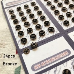 Szín: bronz - Lány Ajándék Láthatatlan Snap Kézműves Dollhoues Miniatűr barkács babaruhák Mini Gombok Ruházat Varró