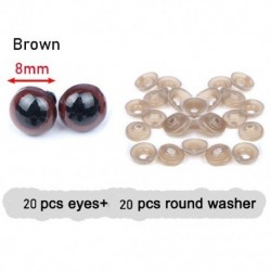 Szín: barna - 20db 9 szín báb kristály műanyag biztonsági szemek kézműves medve állat kitömött játékok Alkatrészek