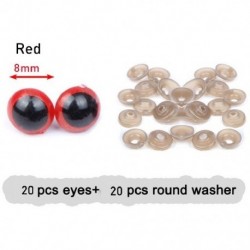 Piros szín - 20db 9 szín báb kristály műanyag biztonsági szemek kézműves medve állat kitömött játékok Alkatrészek