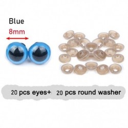 Szín: kék - 20db 9 szín báb kristály műanyag biztonsági szemek kézműves medve állat kitömött játékok Alkatrészek