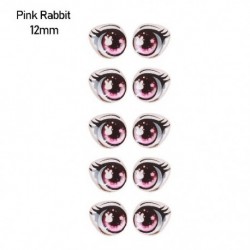 Szín: Pink Rabbit -12mm - Matricák 8mm/10mm/12mm/15mm Hosszú szempillák Arc Szerv Paster Szemforgács Papír Anime Figura