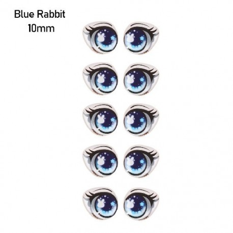 Szín: Blue Rabbit -10mm - Matricák 8mm/10mm/12mm/15mm Hosszú szempillák Arc Szerv Paster Szemforgács Papír Anime Figura