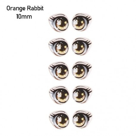 Szín: Orange Rabbit -10mm - Matricák 8mm/10mm/12mm/15mm Hosszú szempillák Arcszerv Paster Szemforgács Papír Anime Figura