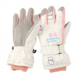 Fehér szín - Kislányok Vastag, Meleg Szélálló Vízálló Gyermek Síkesztyűk Sí Szabadtéri Sportok Ujjatlanok Gyerekek