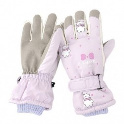 Szín: lila - Kislányok Vastag, Meleg Szélálló Vízálló Gyermek Síkesztyűk Sí Szabadtéri Sportok Ujjatlanok Gyerekek