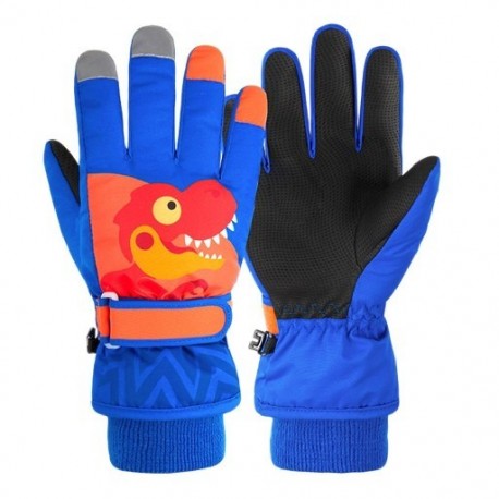 Szín: Királykék - Rajzfilm szélálló kültéri sportok sípolásgátló hó snowboard gyerekeknek síkesztyűk vastagon