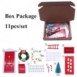 Szín: 2 - 1 készlet mini babaház fából készült miniatűr szőnyegseprű 1/6 1/12 fakoszorú fenyő Mikulás karácsonyi