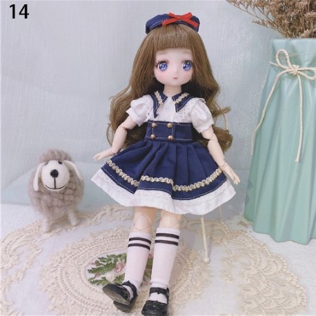 Szín: 14 - Új meglepetés ajándékba illesztett baba Kawaii képregény arc 1/6 Bjd Dolls Anime stílus