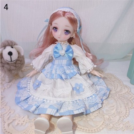 Szín: 4 - Új meglepetés ajándékba illesztett baba Kawaii képregény arc 1/6 Bjd Dolls Anime stílus