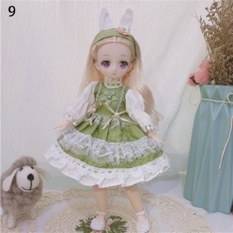 Szín: 9 - Új meglepetés ajándékba illesztett baba Kawaii képregény arc 1/6 Bjd Dolls Anime stílus