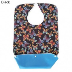 Fekete szín - Új nyáltörölköző dekoratív mintás felnőttkori szivárgásmentes étkező előke, szennyeződésmentes