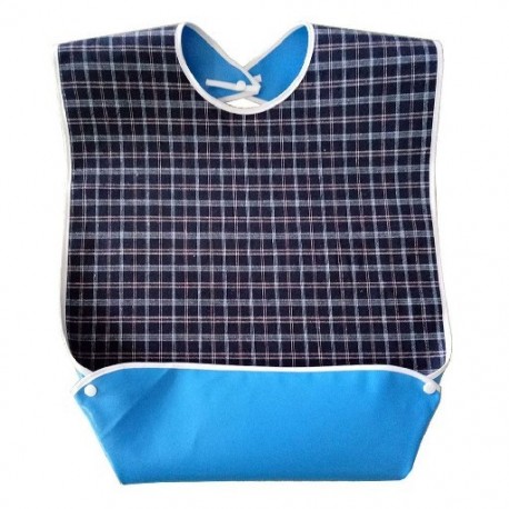 Szín: kék - Új nyáltörölköző dekoratív mintás felnőttkori szivárgásmentes étkező előke, szennyeződésmentes