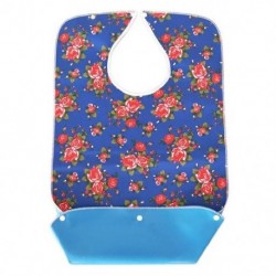 Szín: sötétkék - Új nyáltörölköző dekoratív mintás felnőttkori szivárgásmentes étkező előke,