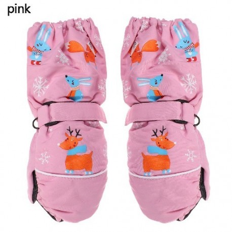 Szín: rózsaszín - évesek csúszásmentes gyerekek fiúk lányok szarvas nyúl Vízálló vastag meleg gyerekek síkesztyűk